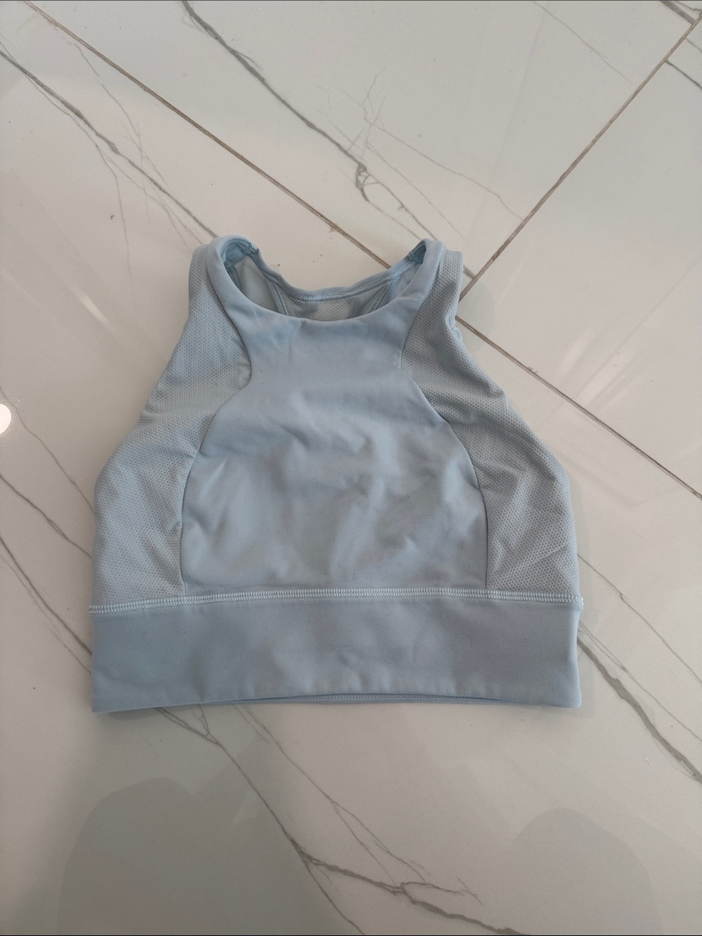 lululemon athletica Pastel Blue High-Neck Crop Top